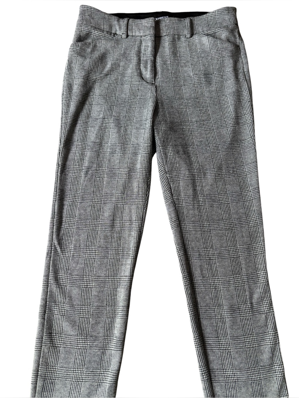Express Women’s Gray Plaid Skinny Mid Rise Dress Pants| Business Casual | Office